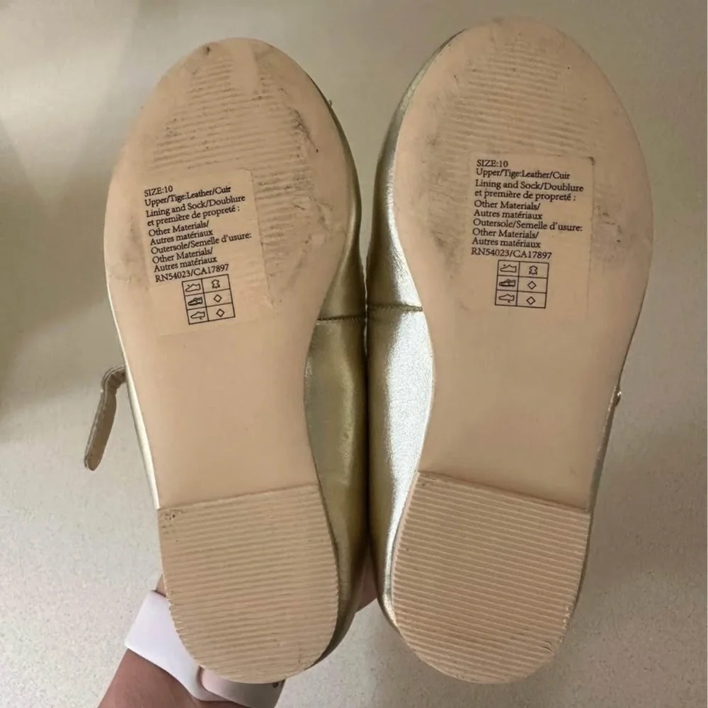 Janie and Jack Gold Ballet Flats - Picture 2 of 2